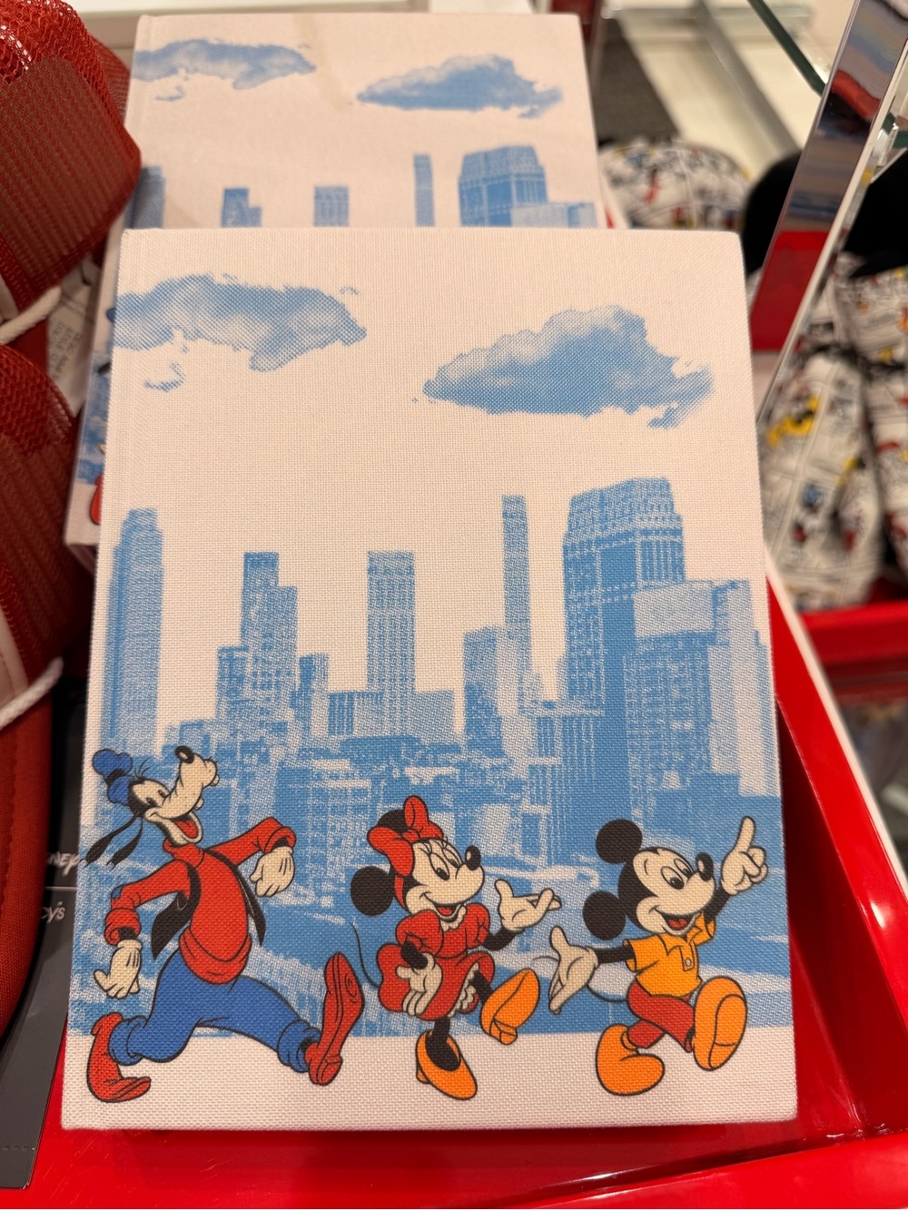 Disney Mickey, Minnie & Goofy Red, Blue & Yellow New York City Play Print - NYC